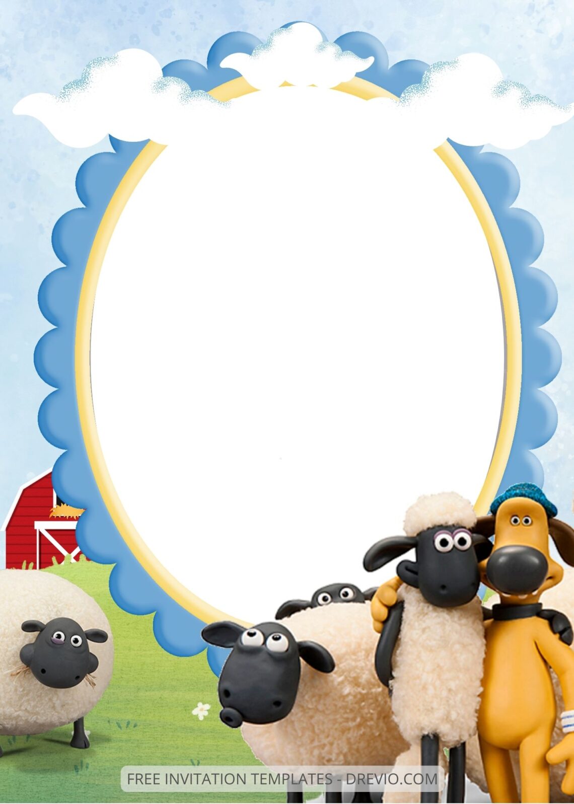 FREE EDITABLE - 9+ Shaun The Sheep Canva Birthday Invitation Templates Nine