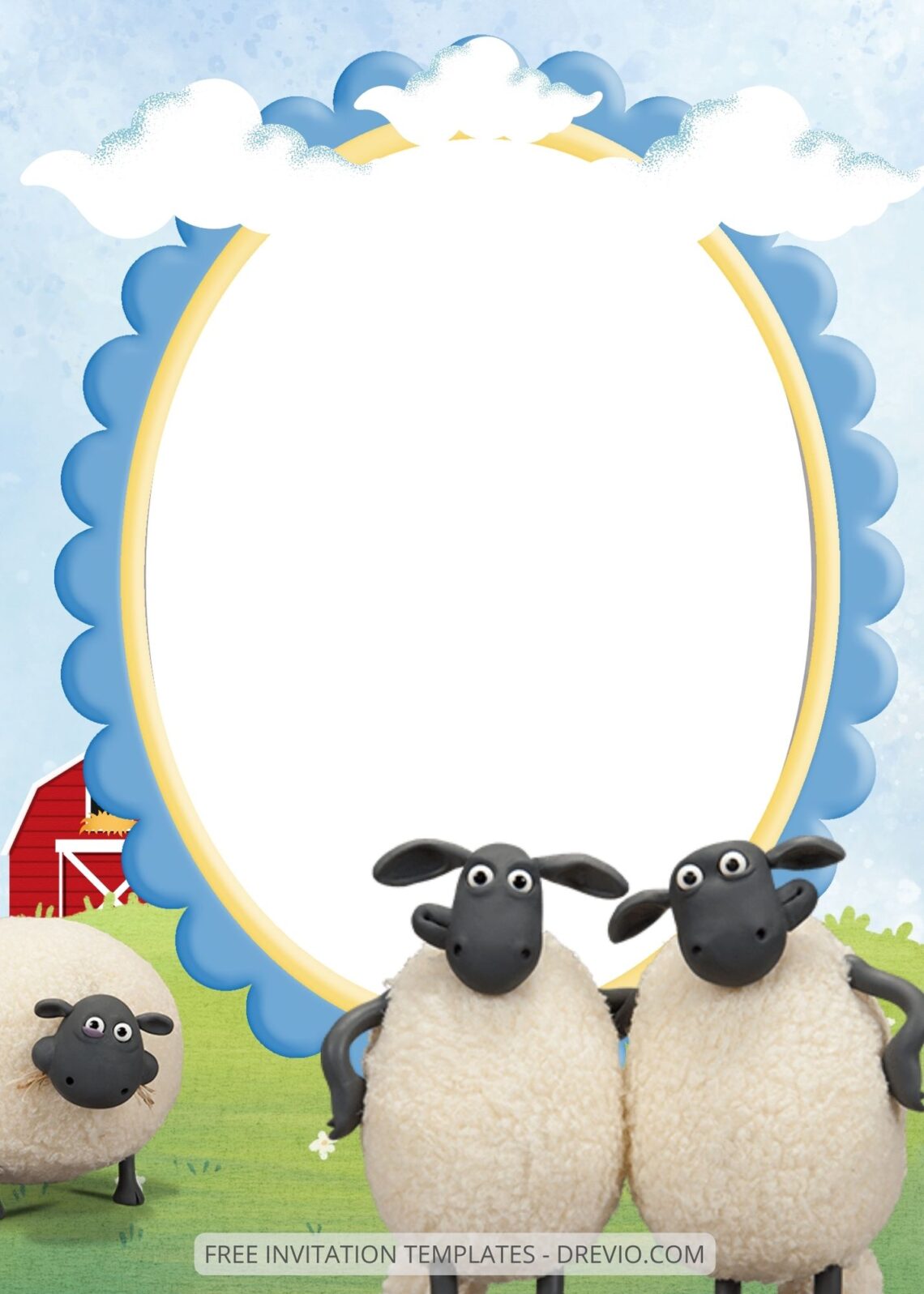 FREE EDITABLE - 9+ Shaun The Sheep Canva Birthday Invitation Templates Six
