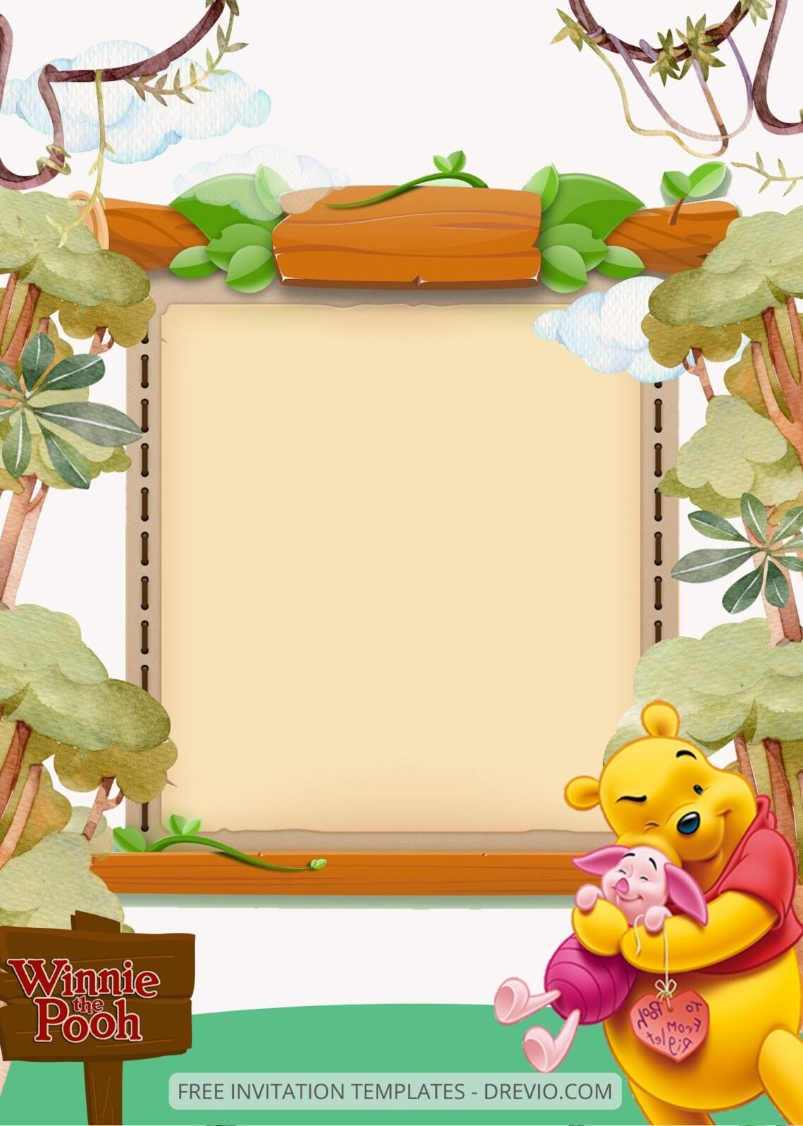 FREE EDITABLE - 9+ Winnie The Pooh Canva Birthday Invitation Templates Seven