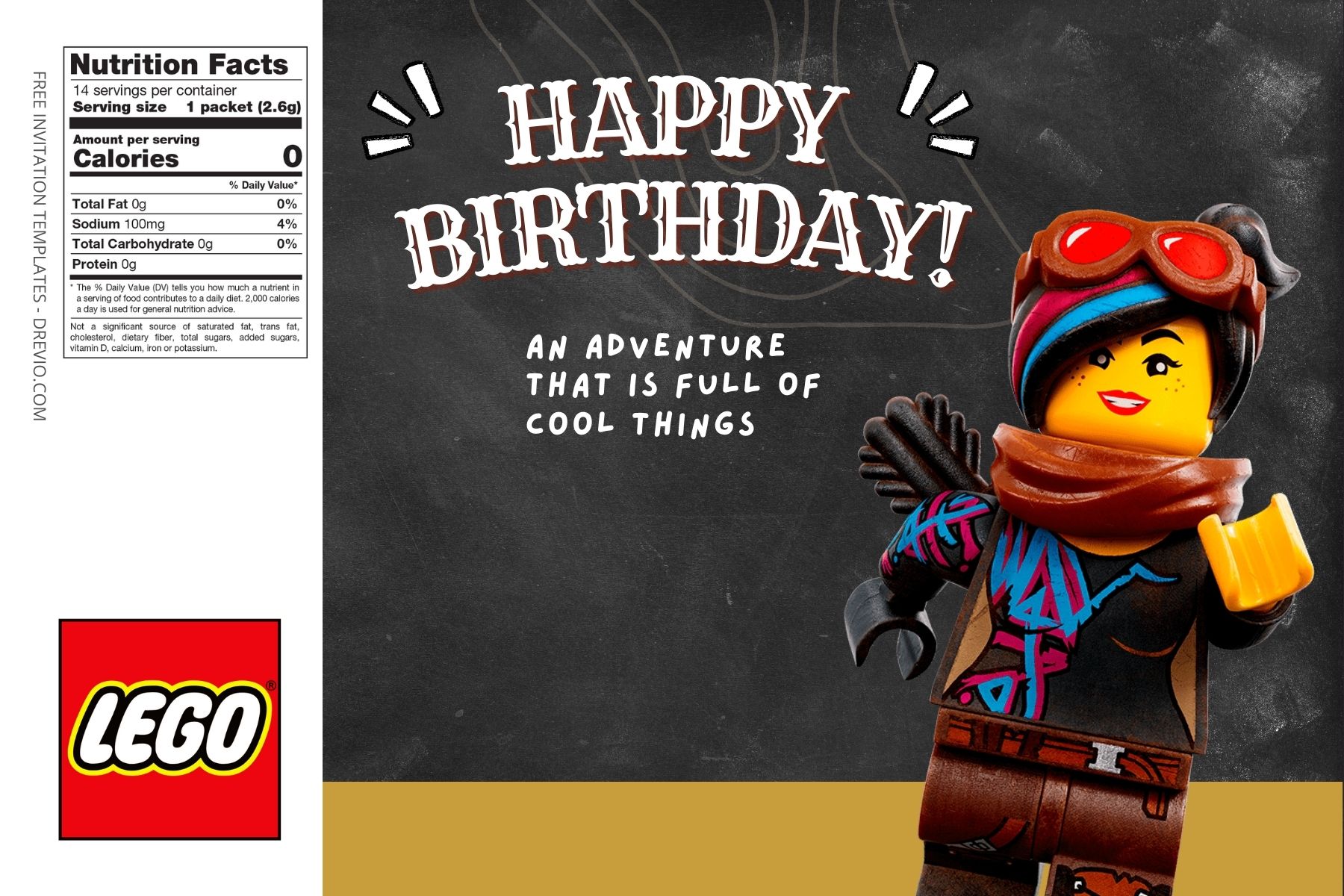 (Free Editable) Lego Movie Canva Birthday Water Bottle Labels FIve
