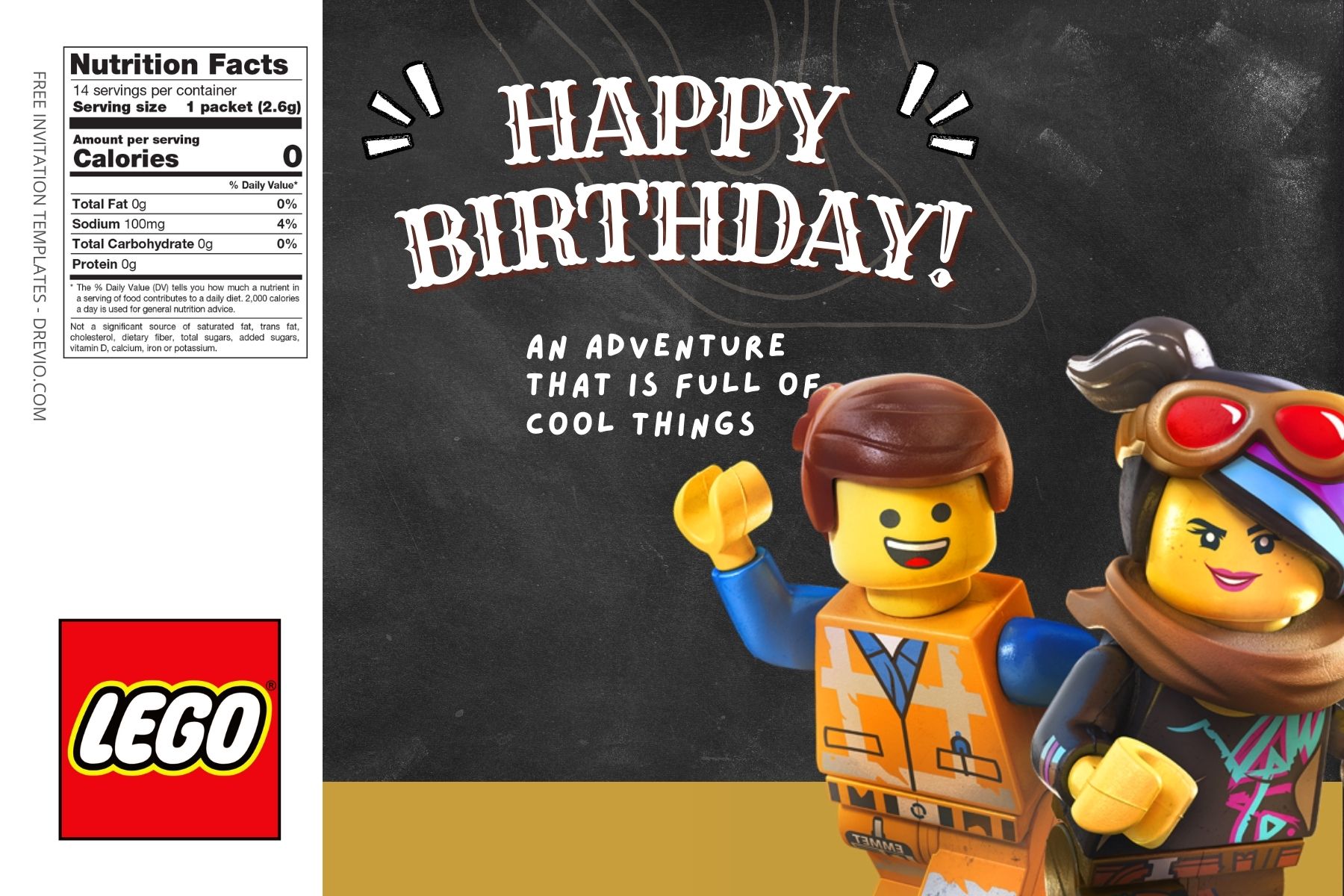 (Free Editable) Lego Movie Canva Birthday Water Bottle Labels FOur