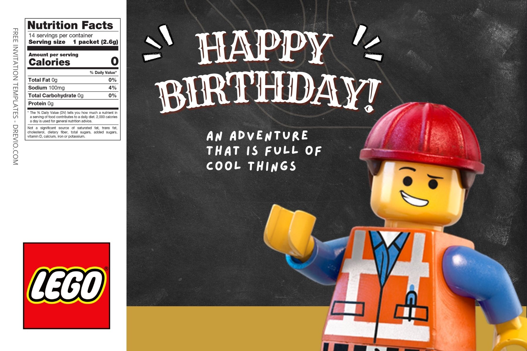 (Free Editable) Lego Movie Canva Birthday Water Bottle Labels Seven
