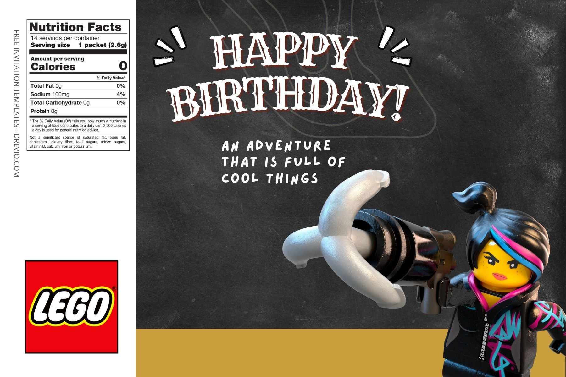 (Free Editable) Lego Movie Canva Birthday Water Bottle Labels Two