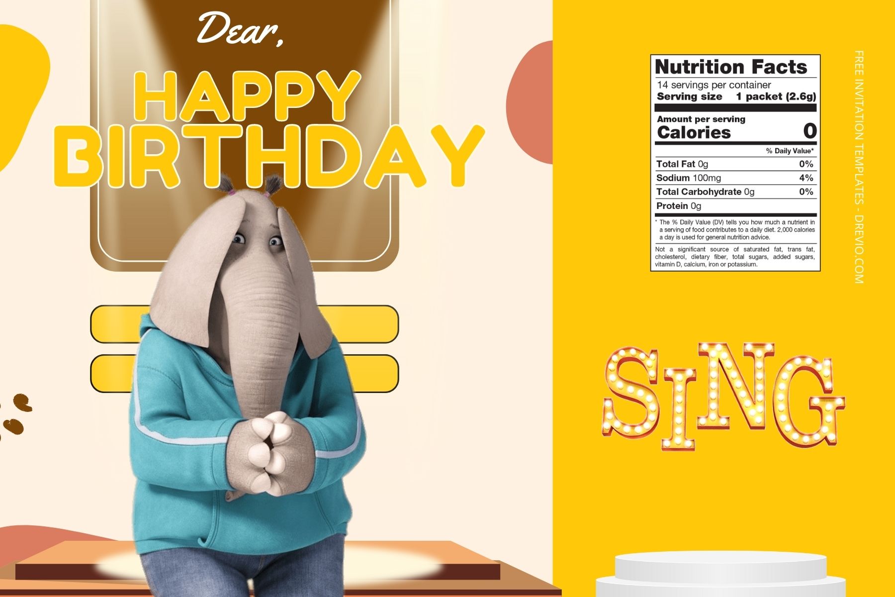 (Free Editable) Sing Canva Birthday Water Bottle Labels Five