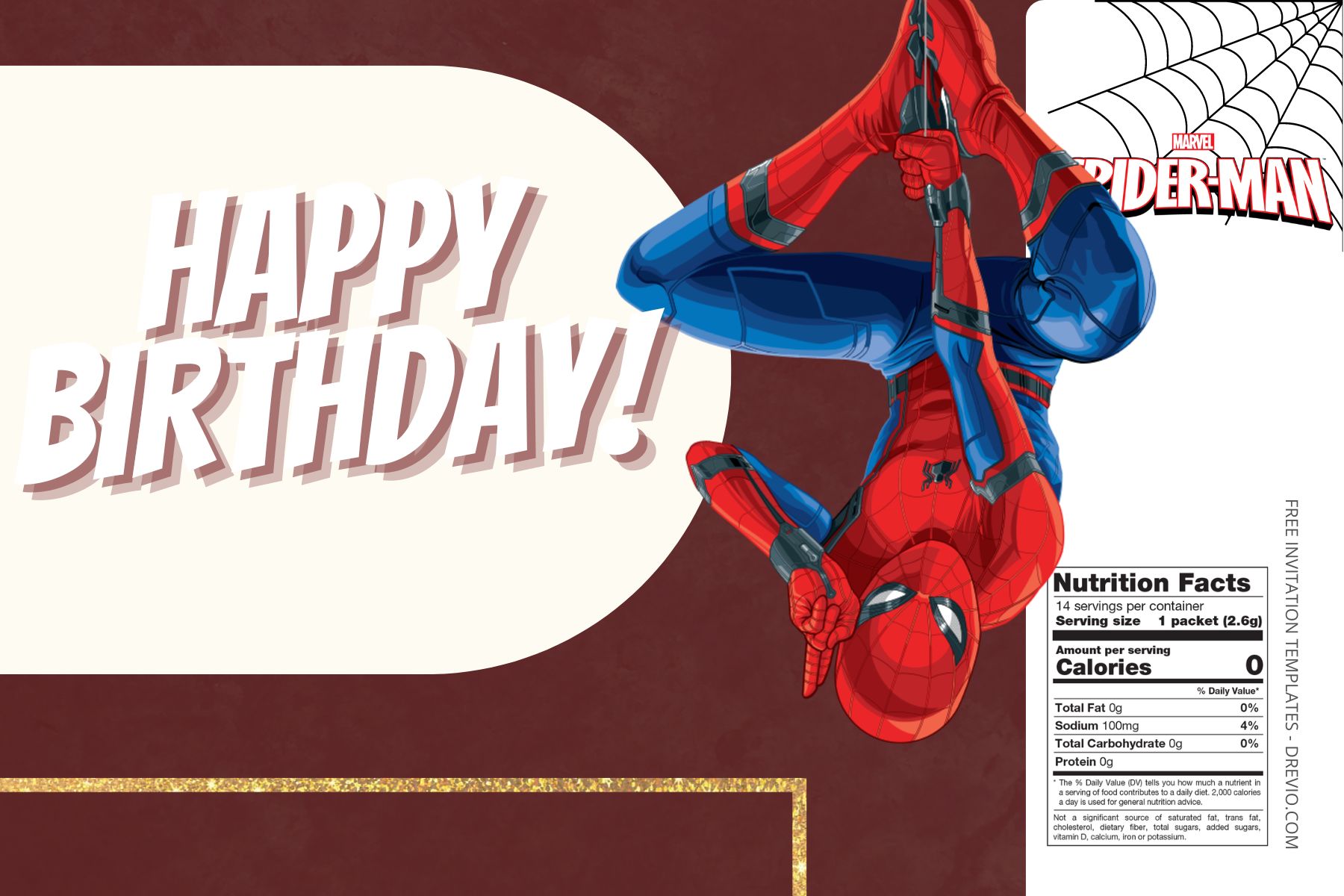 (Free Editable) Spiderman Canva Birthday Water Bottle Labels Five