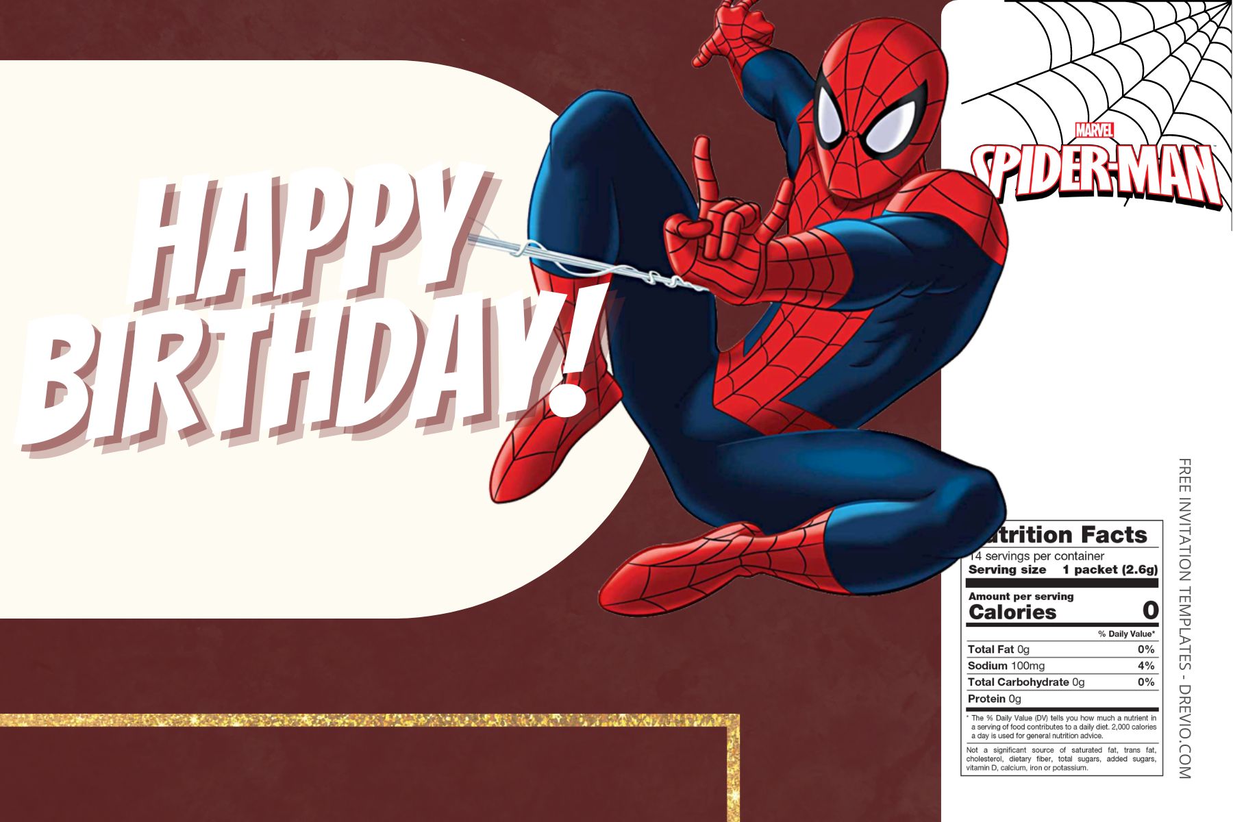 (Free Editable) Spiderman Canva Birthday Water Bottle Labels Four