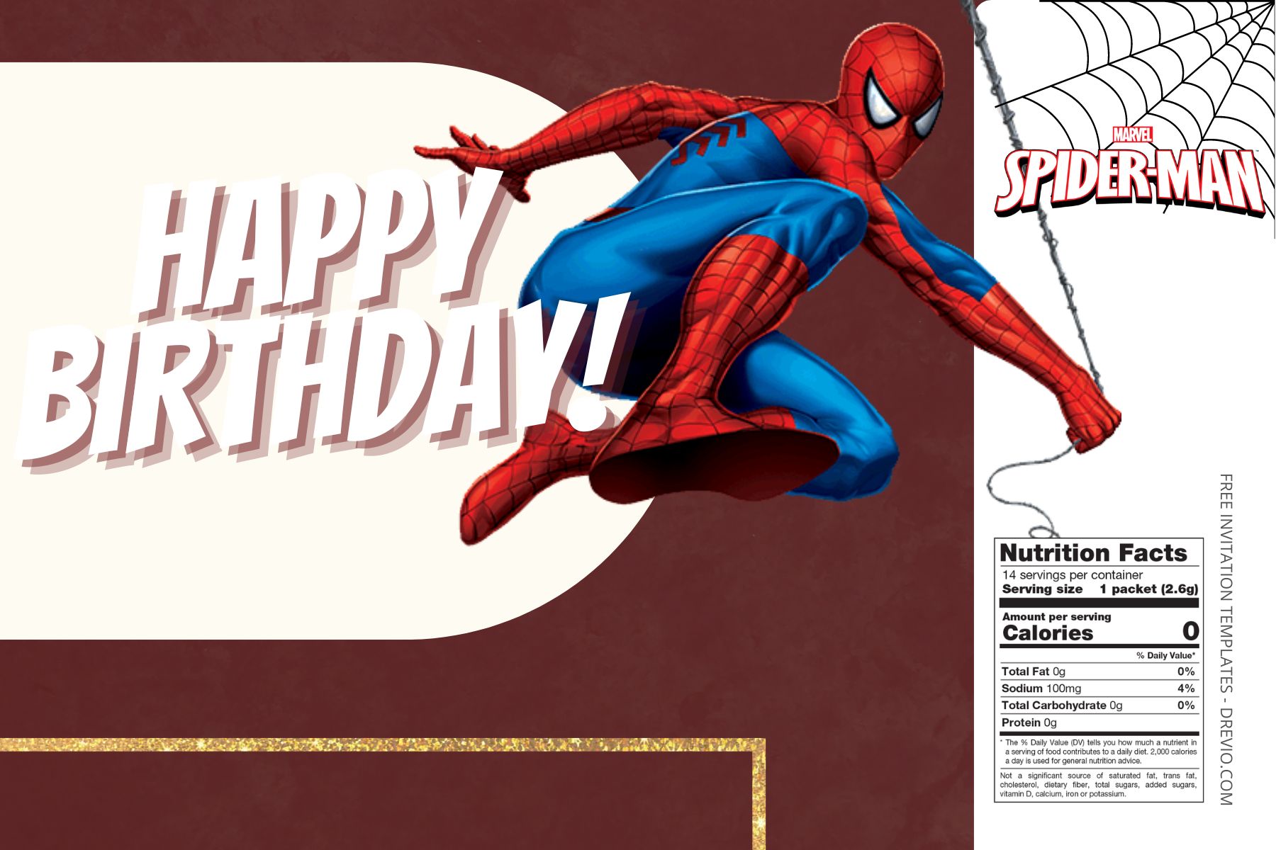 (Free Editable) Spiderman Canva Birthday Water Bottle Labels One
