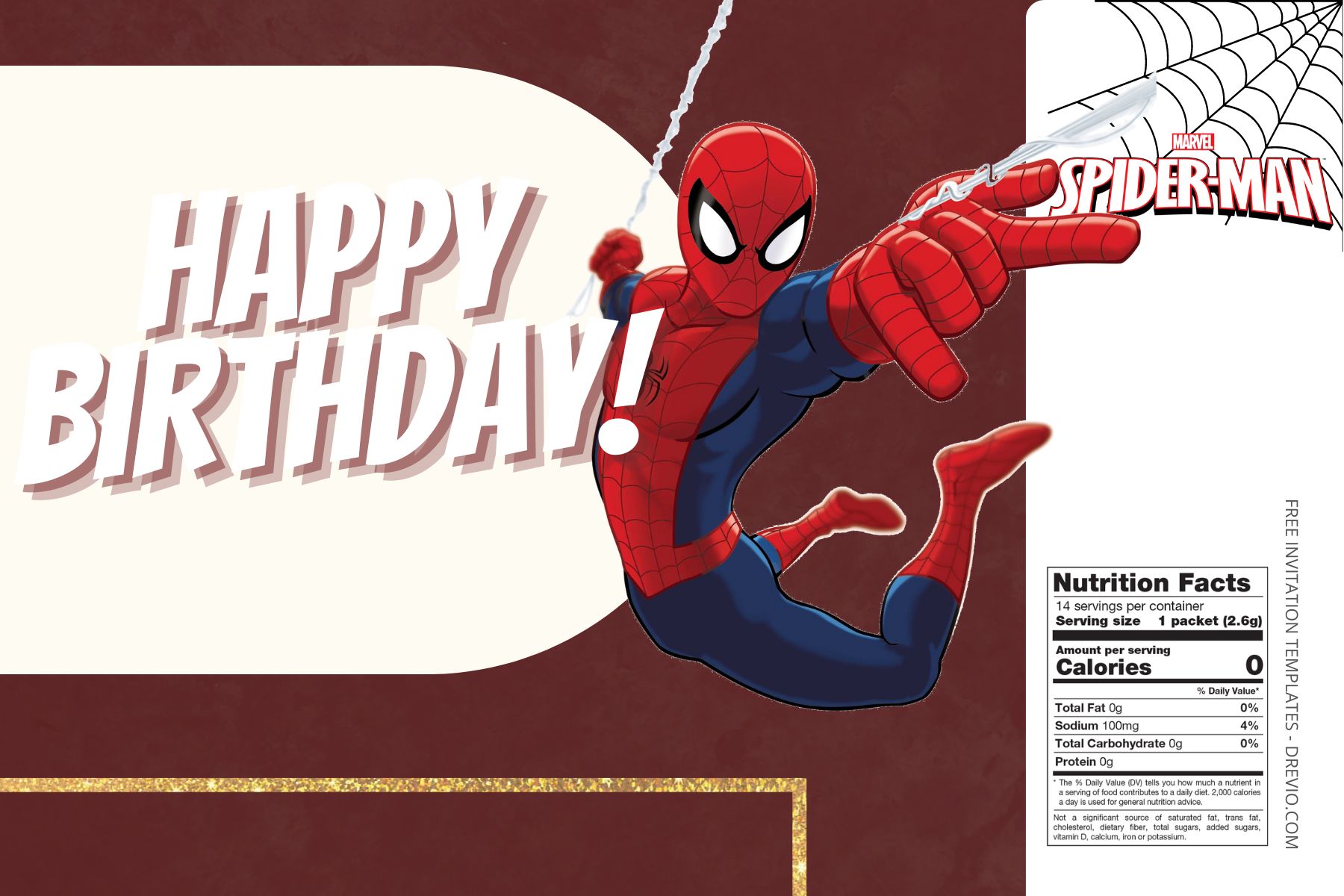 (Free Editable) Spiderman Canva Birthday Water Bottle Labels Seven
