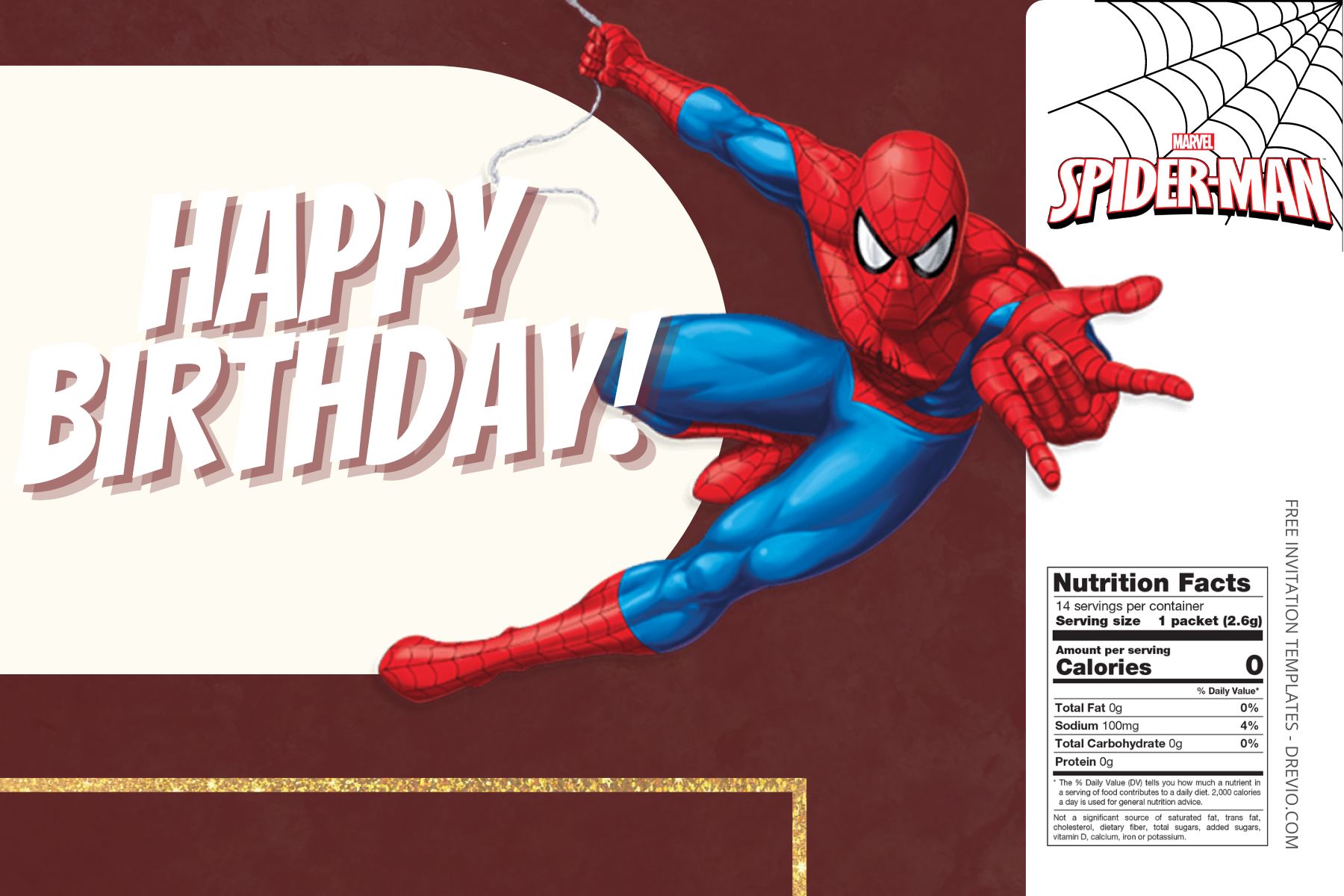 (Free Editable) Spiderman Canva Birthday Water Bottle Labels Six
