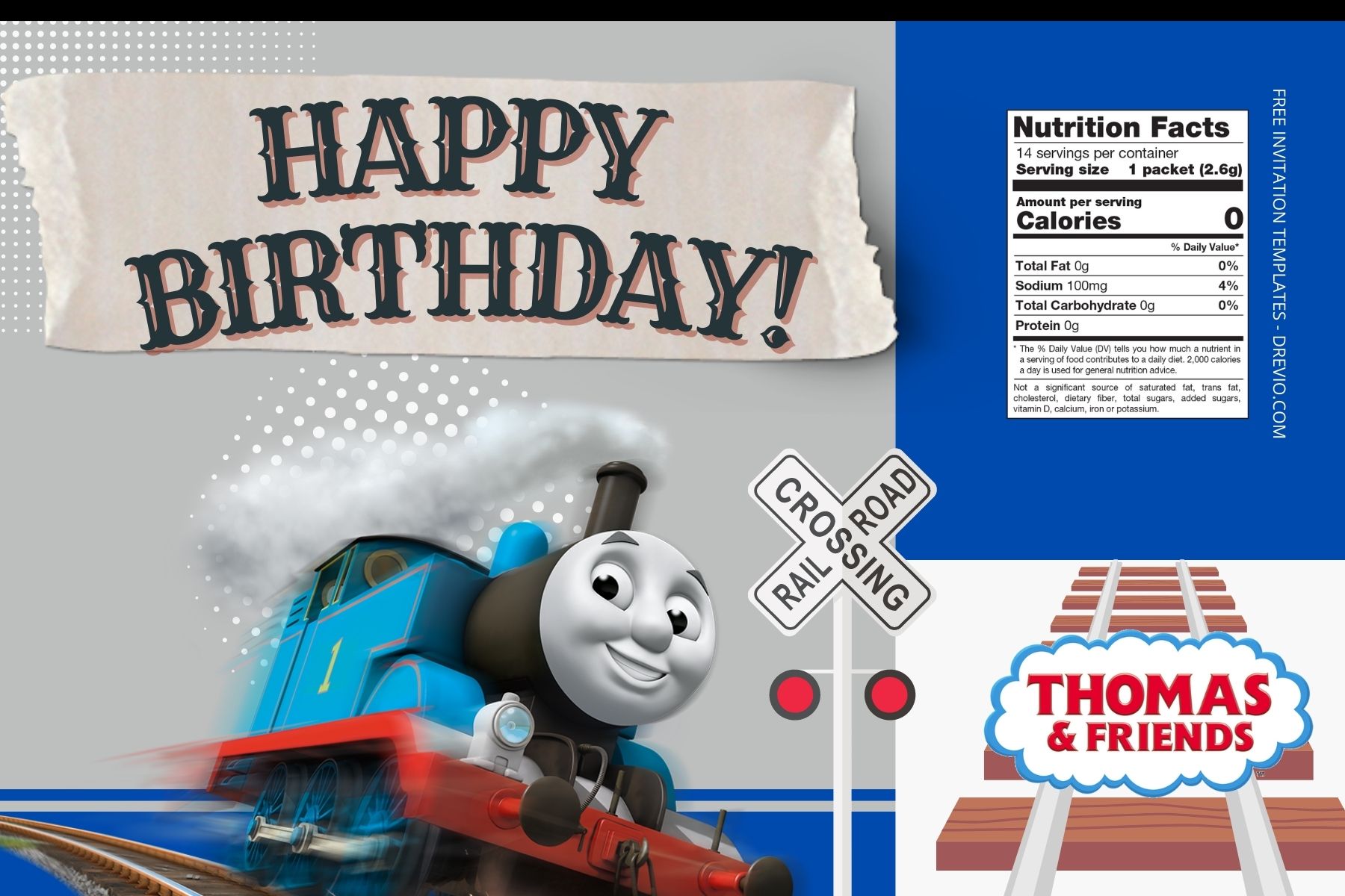 (Free Editable) Thomas And Friends Canva Birthday Water Bottle Labels Four