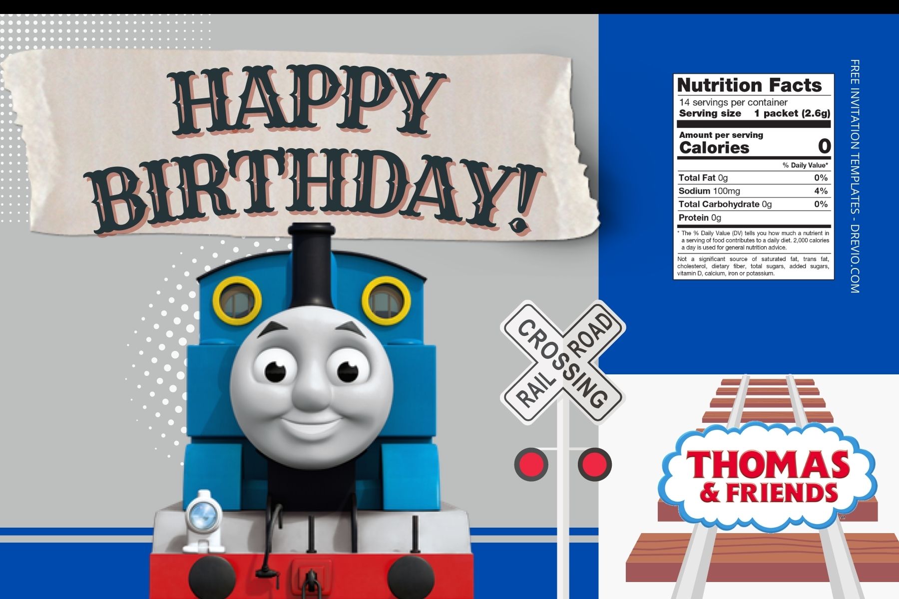 (Free Editable) Thomas And Friends Canva Birthday Water Bottle Labels Two