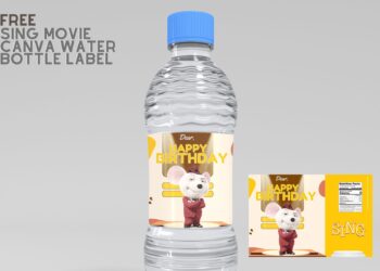 (Free Editable) Sing Canva Birthday Water Bottle Labels