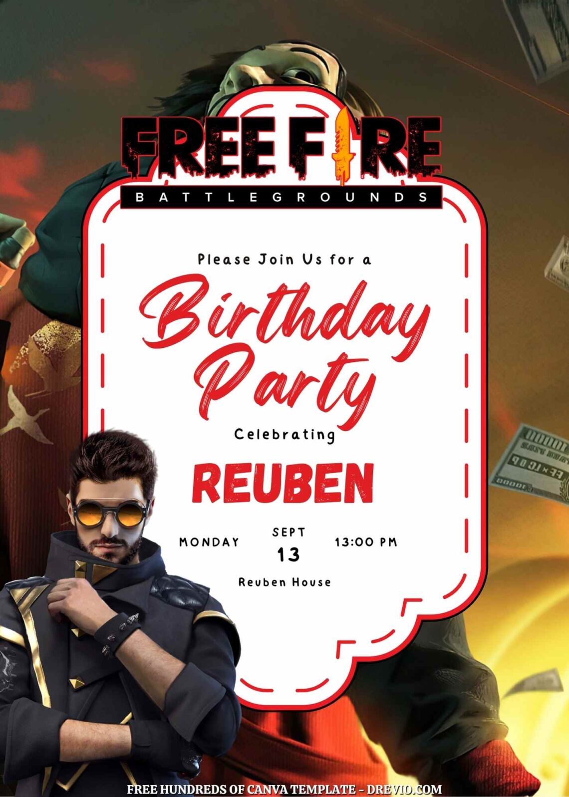 Free Free Fire Birthday Invitations