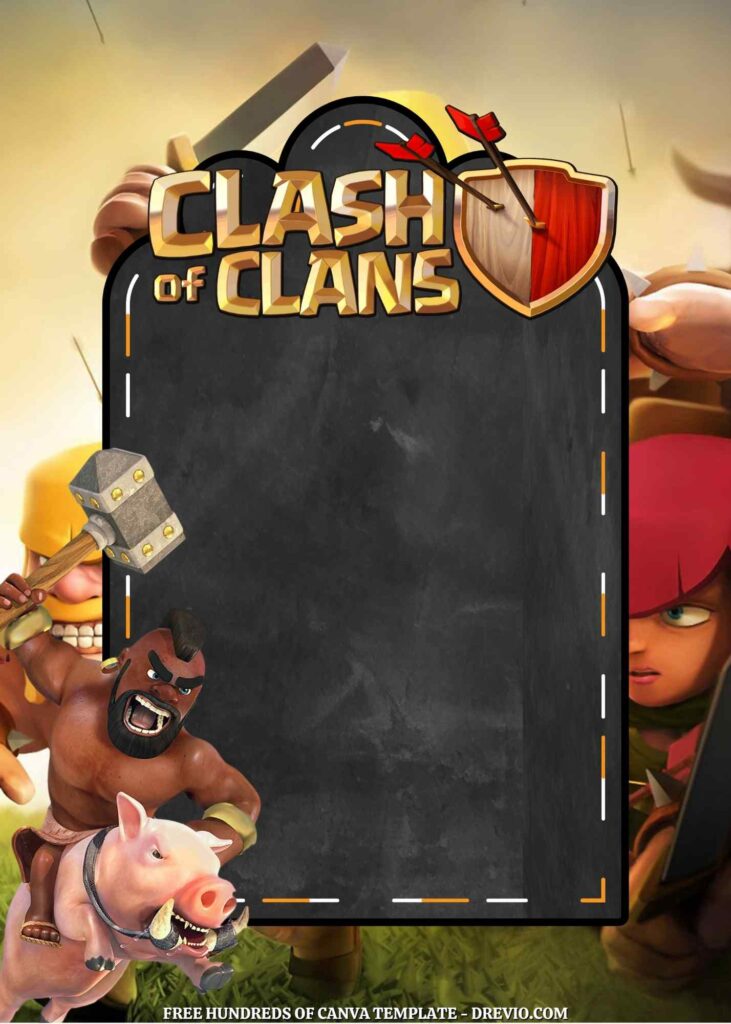 Invitation Template of 20+ Clash of Clans Canva Birthday Invitation Templates 5