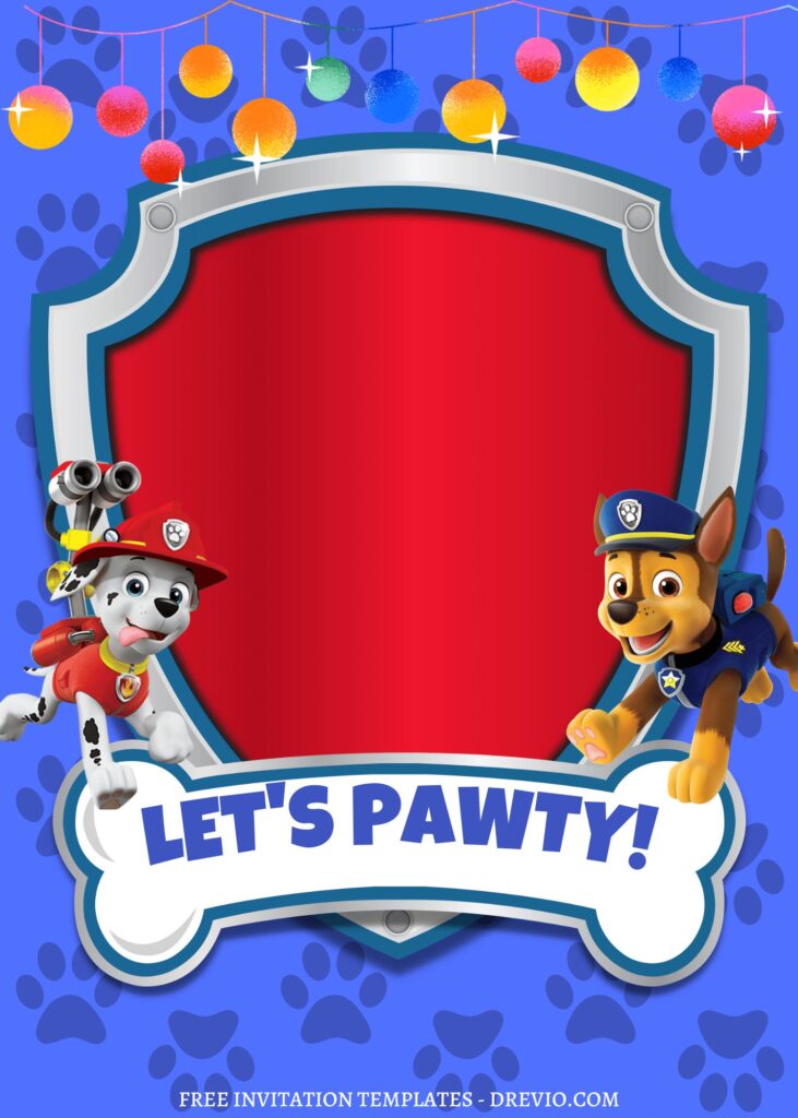 Invitation Template of 8+ Totally PAW-SOME PAW Patrol Canva Birthday Invitation Templates 7