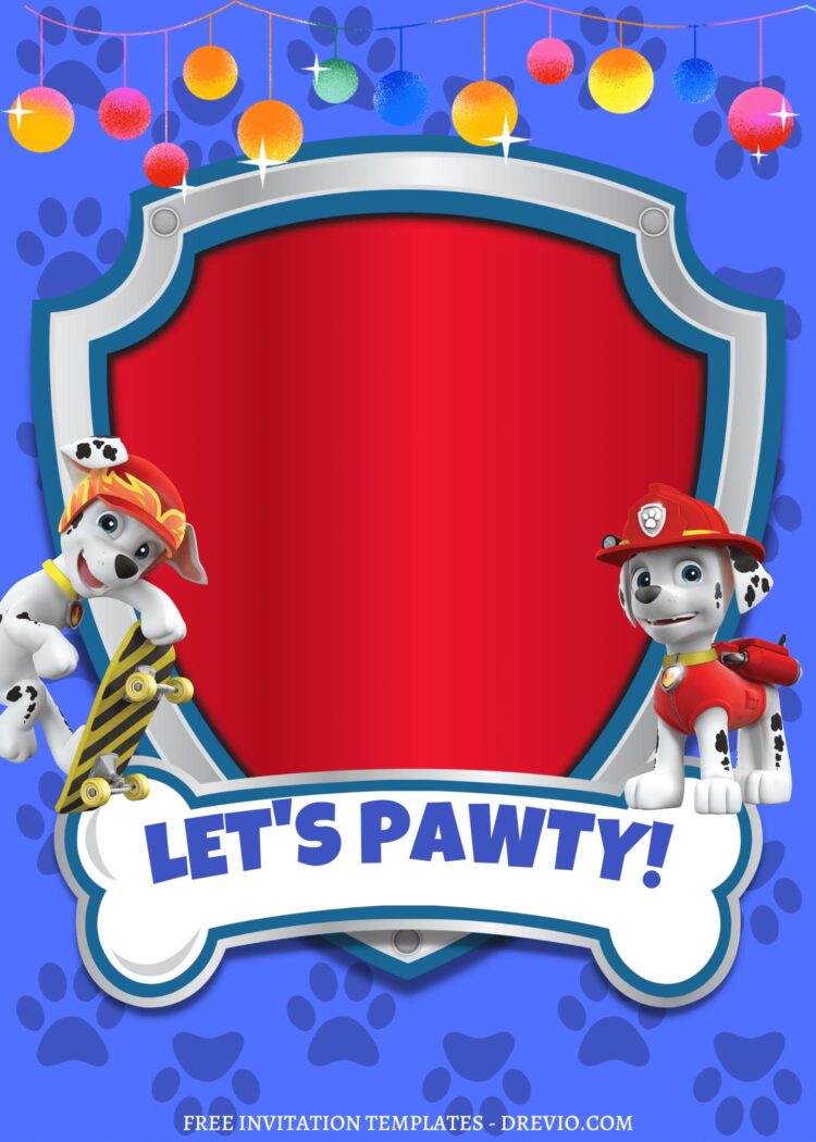 Cute Paw Patrol Canva Birthday Invitation Templates Download Hundreds Free Printable