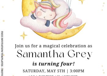 10+ Watercolor Floral Unicorn Canva Birthday Invitation Templates