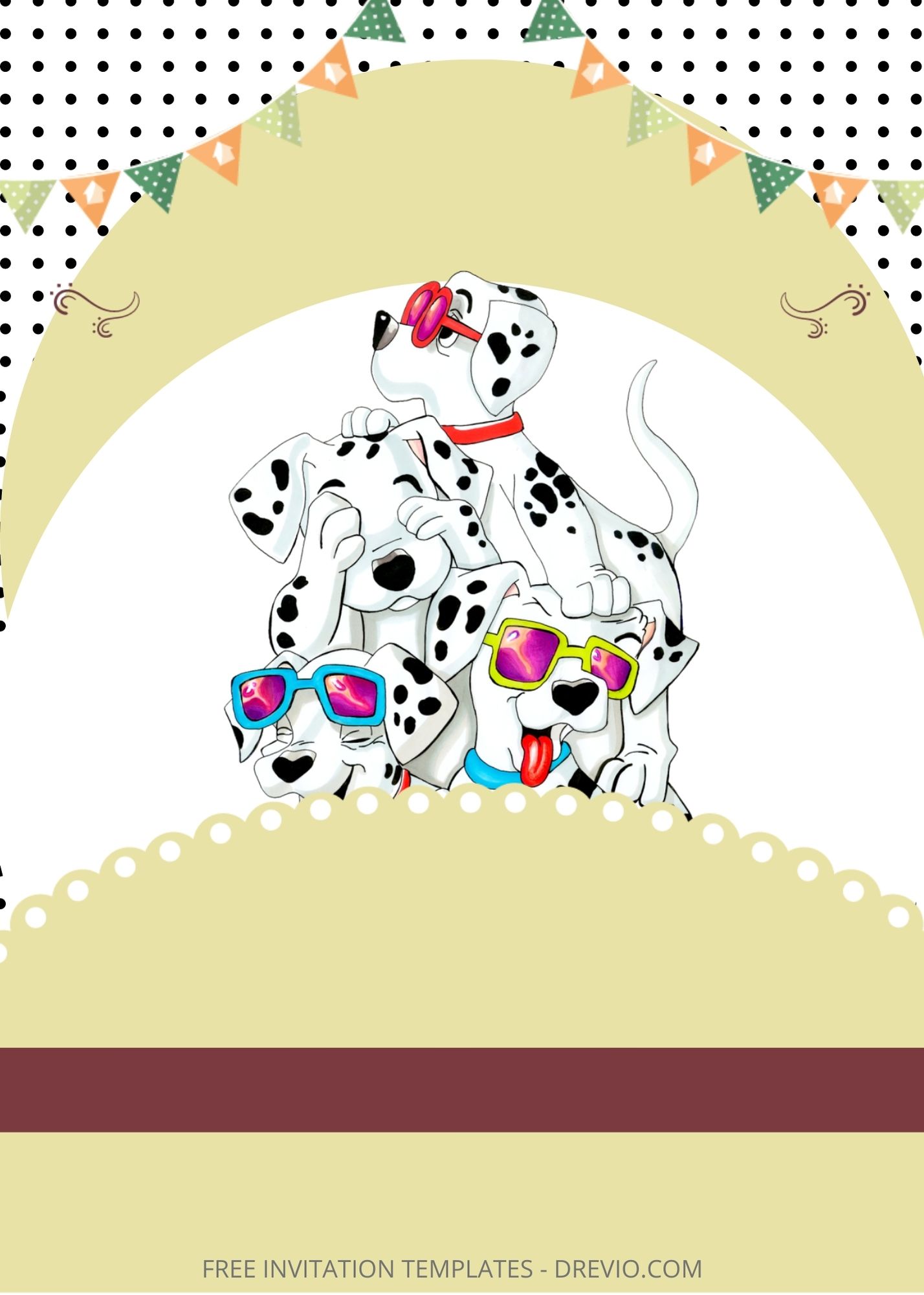 Blank Get Together Dalmatian Canva Birthday Invitation Templates Ten