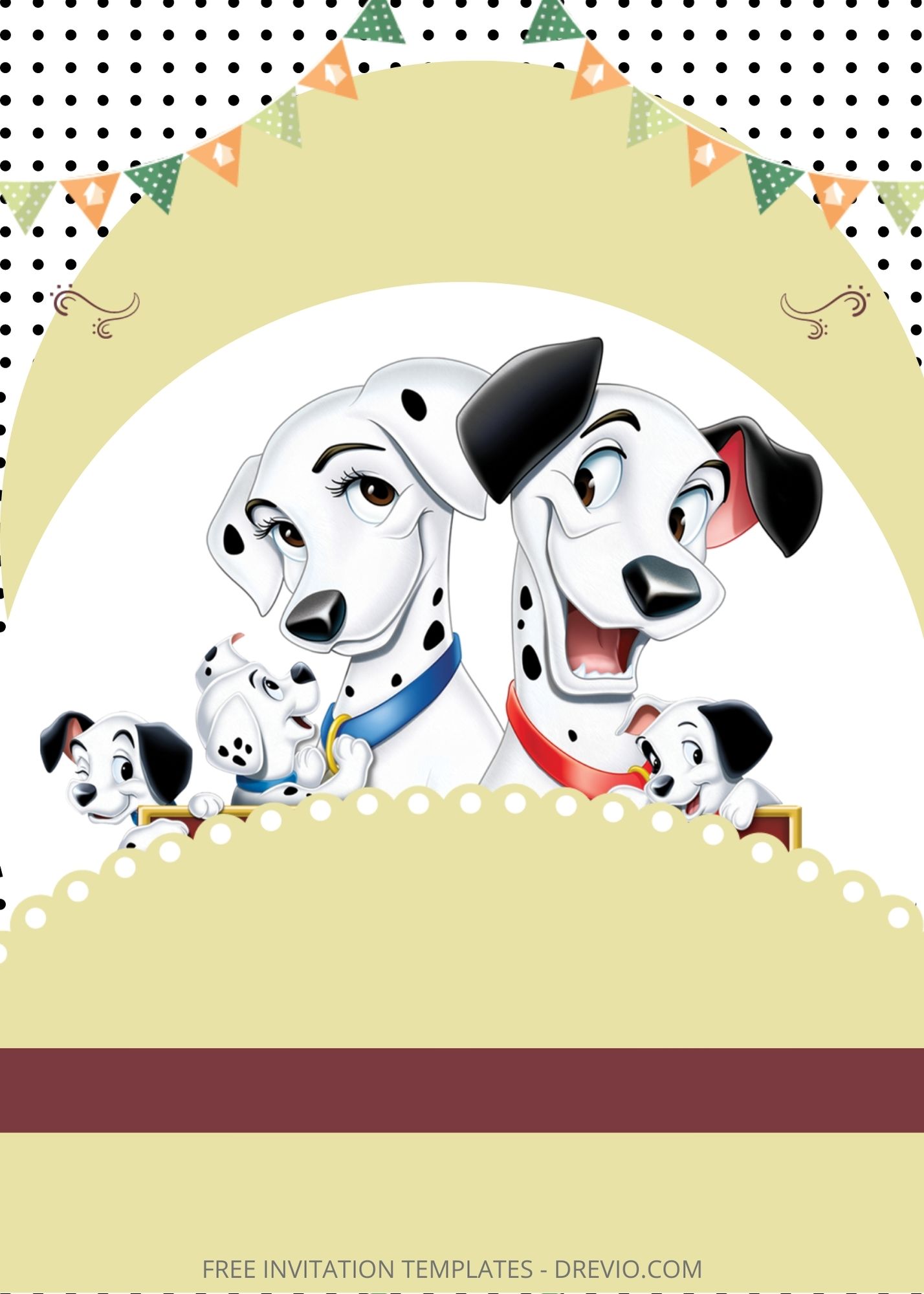 Blank Get Together Dalmatian Canva Birthday Invitation Templates Two