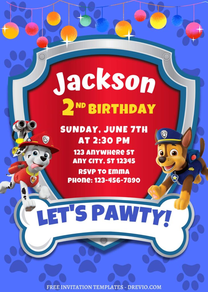 8+ Totally PAW-SOME PAW Patrol Canva Birthday Invitation Templates with Cute wording