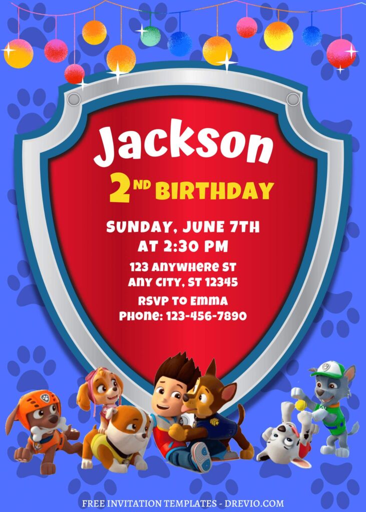 8+ Totally PAW-SOME PAW Patrol Canva Birthday Invitation Templates with Everest