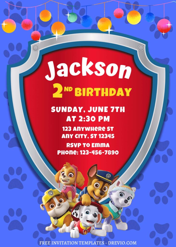 8+ Totally PAW-SOME PAW Patrol Canva Birthday Invitation Templates with Chase
