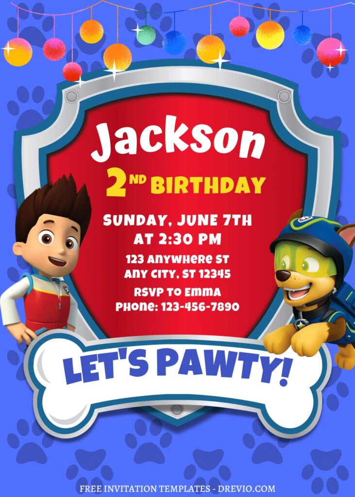 8+ Totally PAW-SOME PAW Patrol Canva Birthday Invitation Templates with Ryder