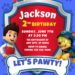 8+ Totally PAW-SOME PAW Patrol Canva Birthday Invitation Templates with Ryder