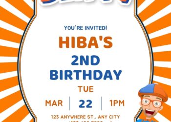 Free Blippi Birthday Invitations