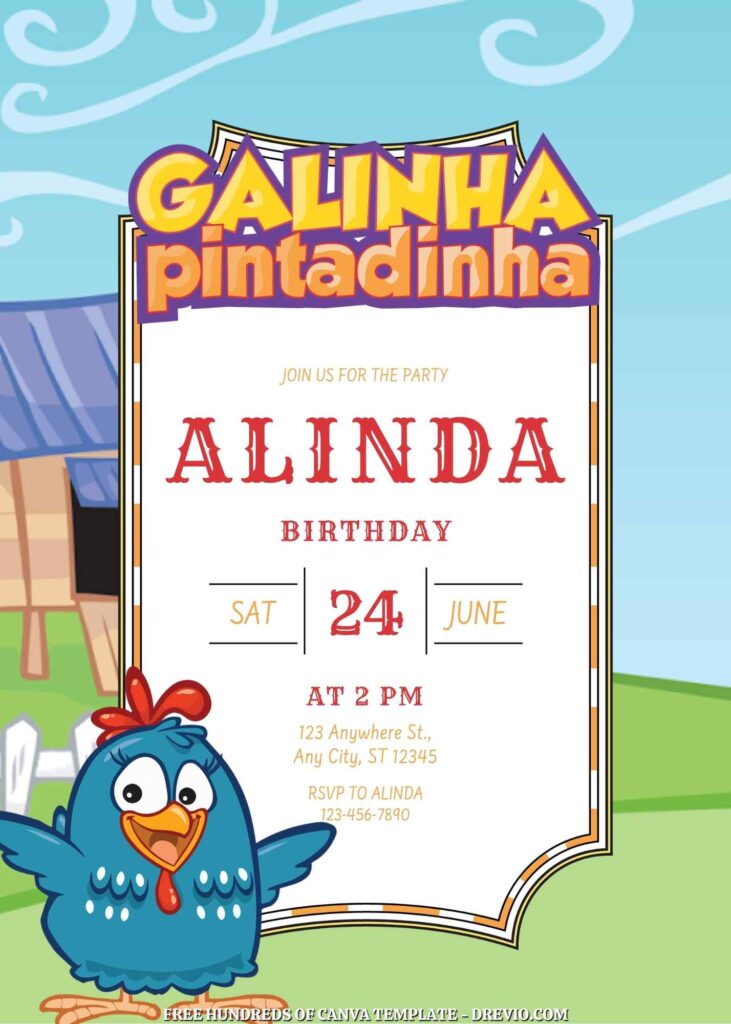 Free Galinha Pintadinha Birthday Invitations