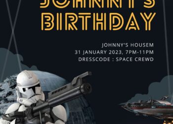 11+ Galactic Party With Star Wars Canva Birthday Invitation Templates One
