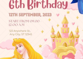 11+ Princess Party With Aurora Canva Birthday Invitation Templates One