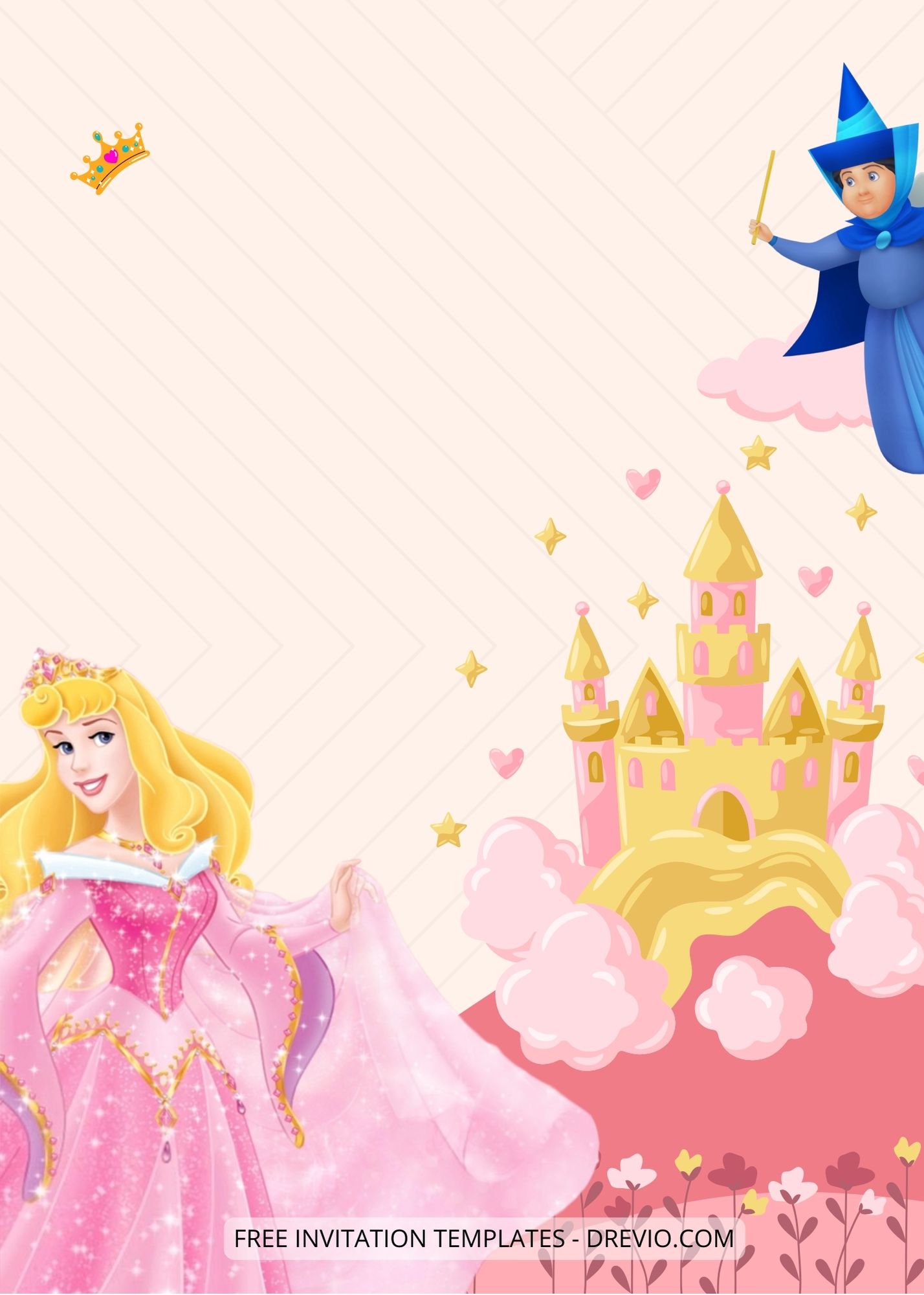 Blank Princess Party With Aurora Canva Birthday Invitation Templates Ten
