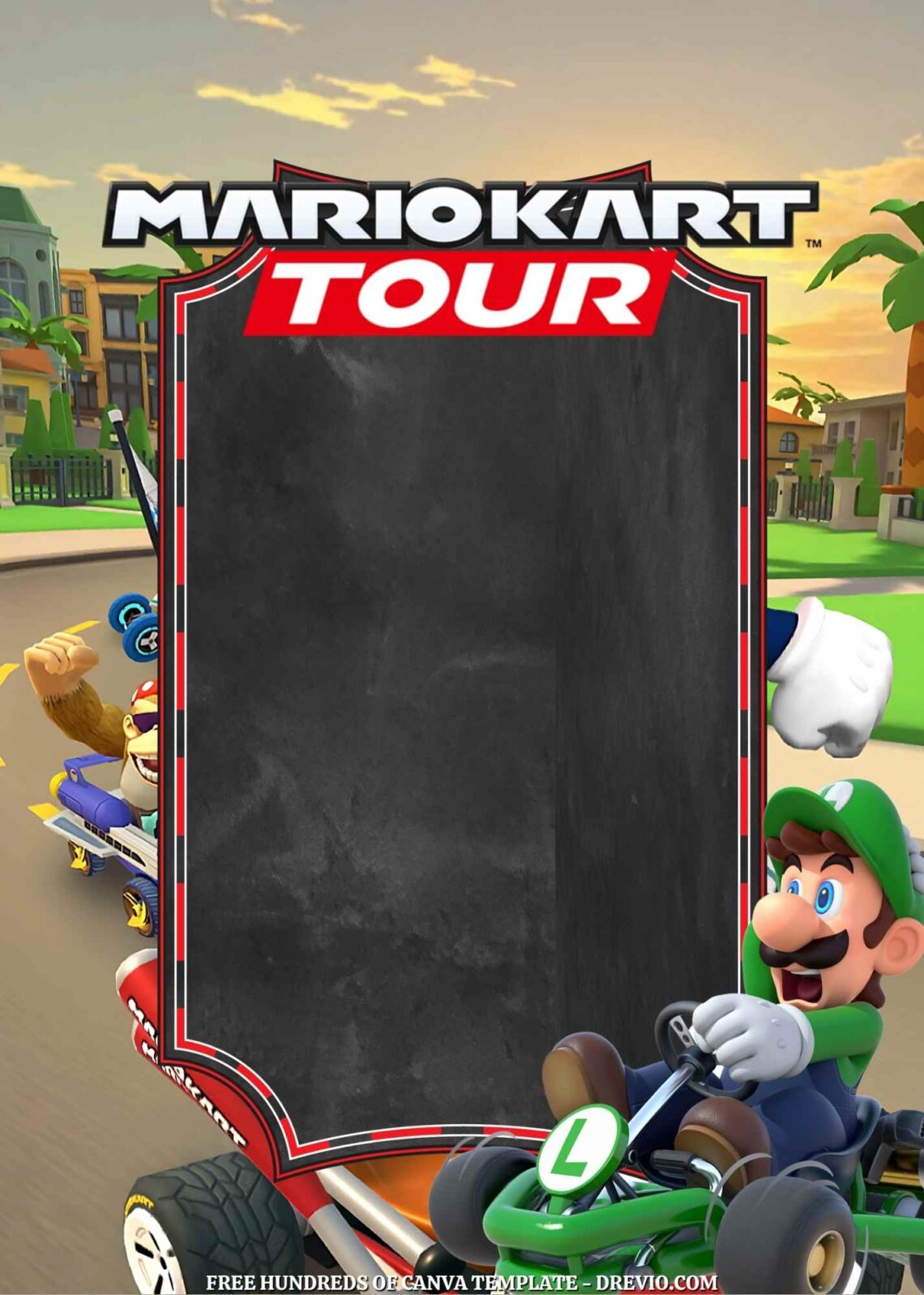22+ Mario Kart Tour Canva Birthday Invitation Templates | Download ...