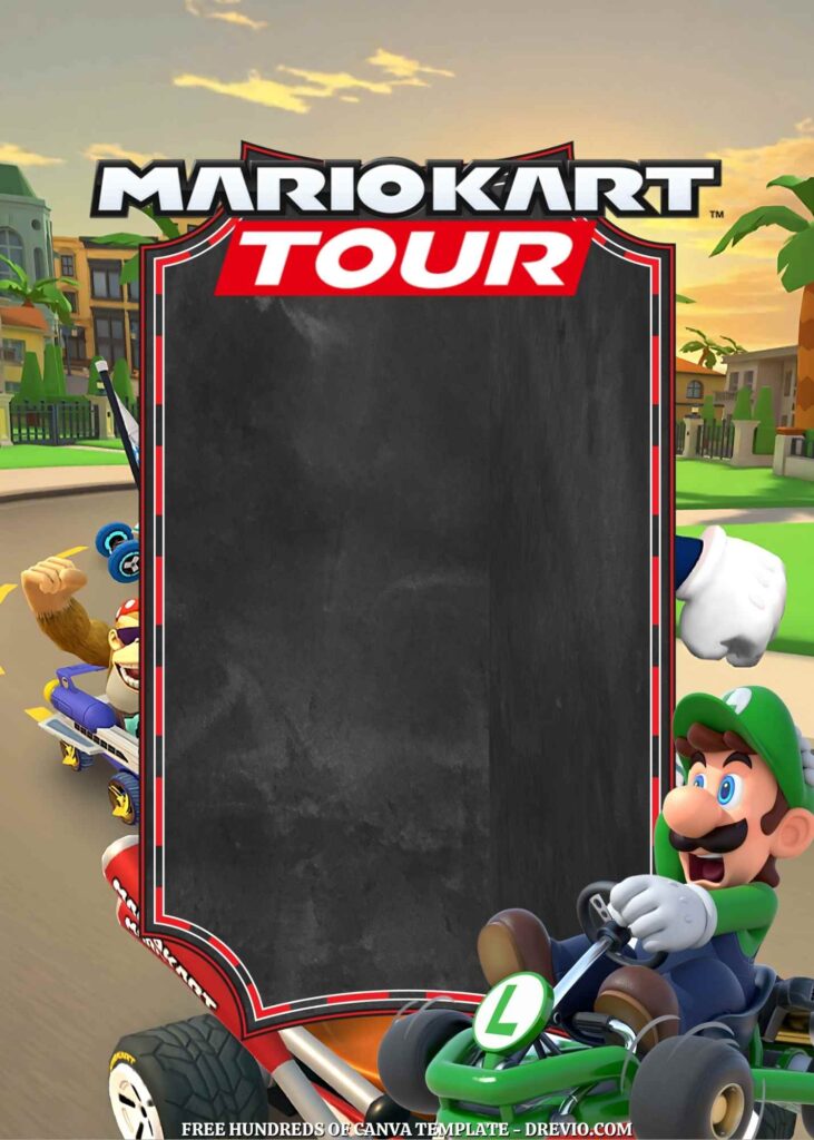 Invitation Template of 22+ Mario Kart Tour Canva Birthday Invitation Templates 8