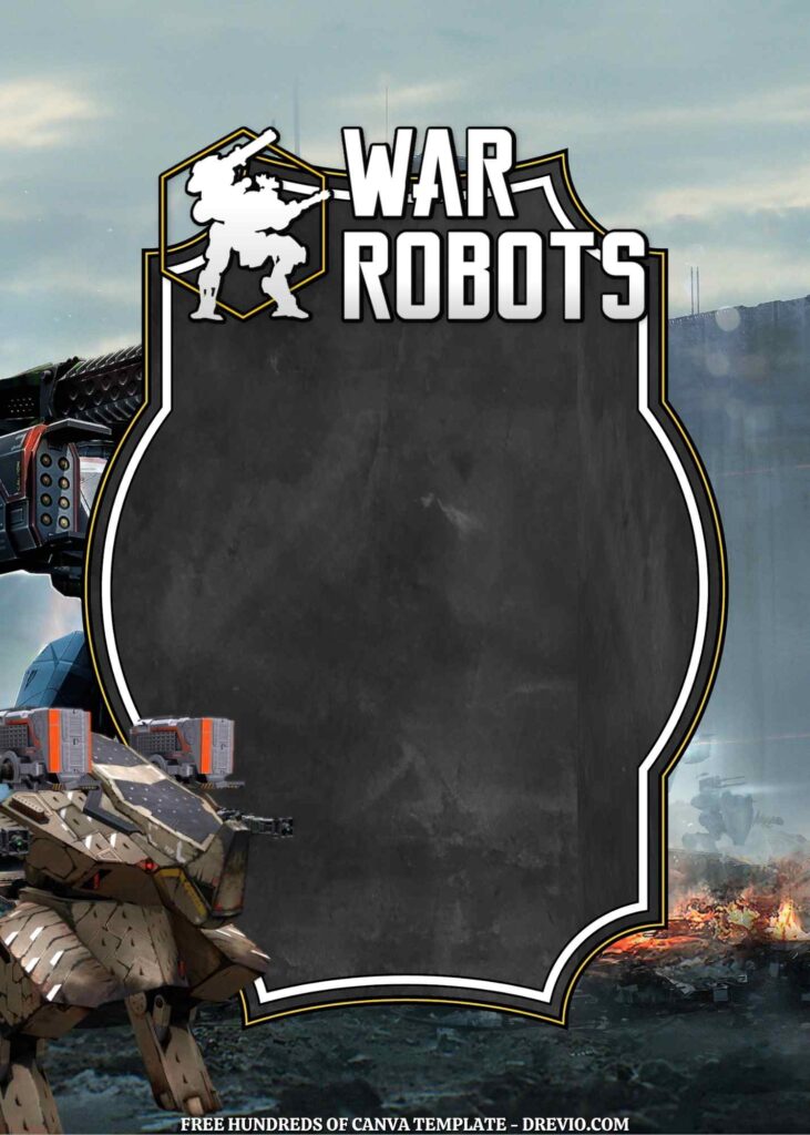 Invitation Template of 22+ War Robots Canva Birthday Invitation Templates 6