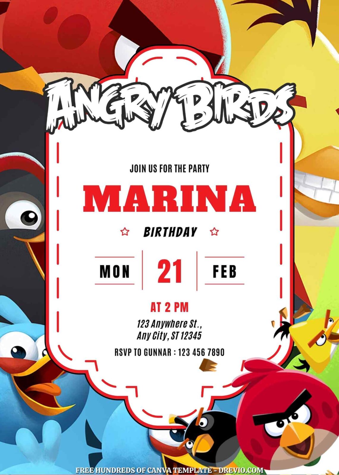 Free Angry Birds Birthday Invitations