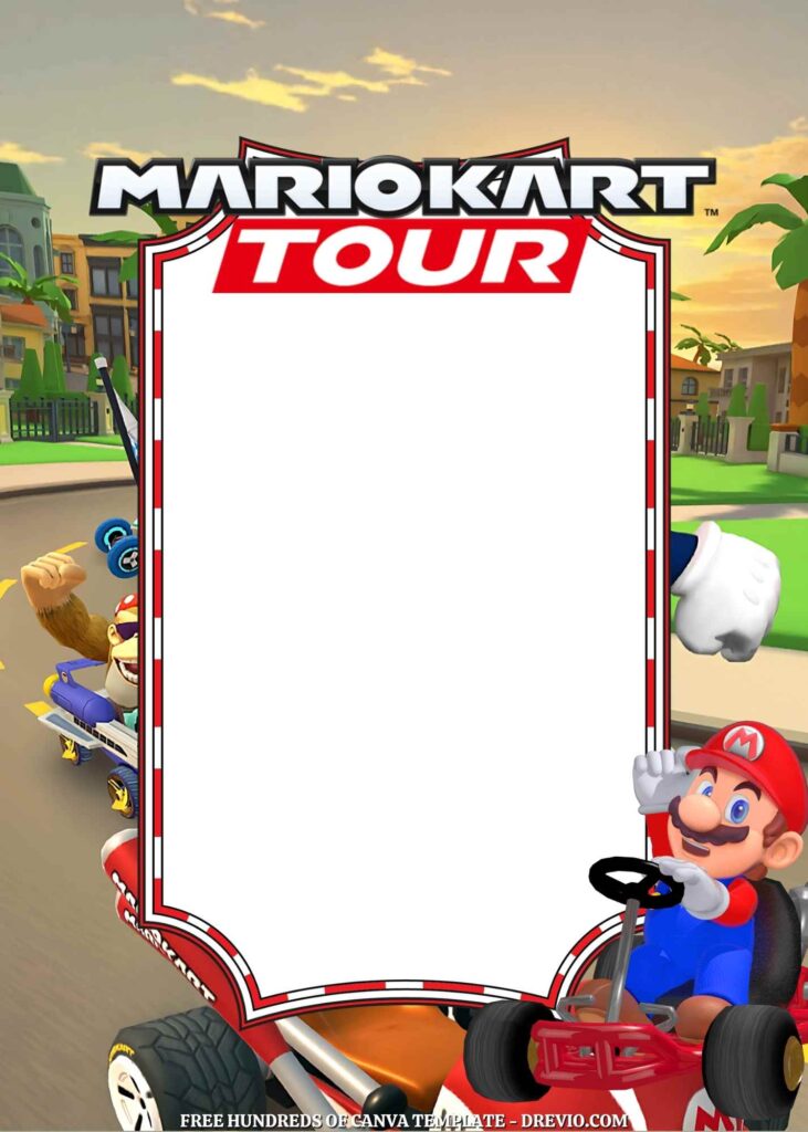 Invitation Template of 22+ Mario Kart Tour Canva Birthday Invitation Templates 9