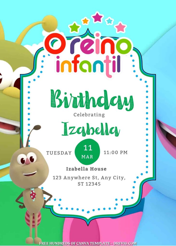 Free Custom O Reino Infantil Birthday Invitation 