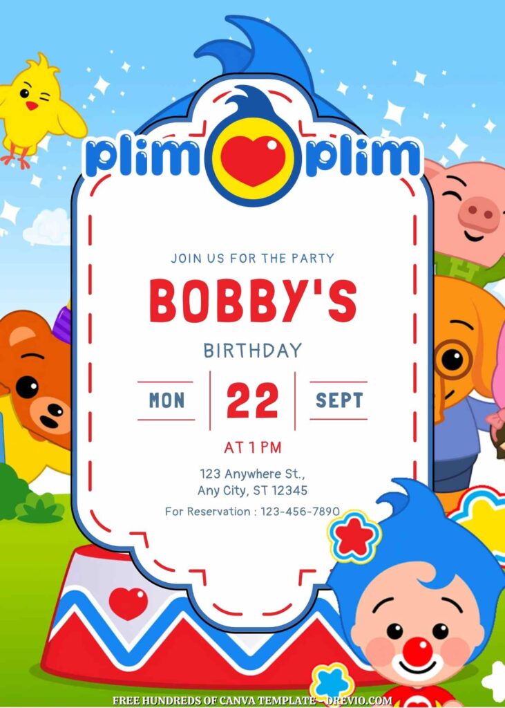 Free Plim Plim Birthday Invitations