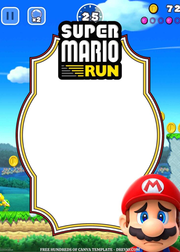 Invitation Template of 20+ Super Mario Run Canva Birthday Invitation Templates 7