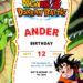 Free Dragon Ball Z Birthday Invitations with Dragon in the Background