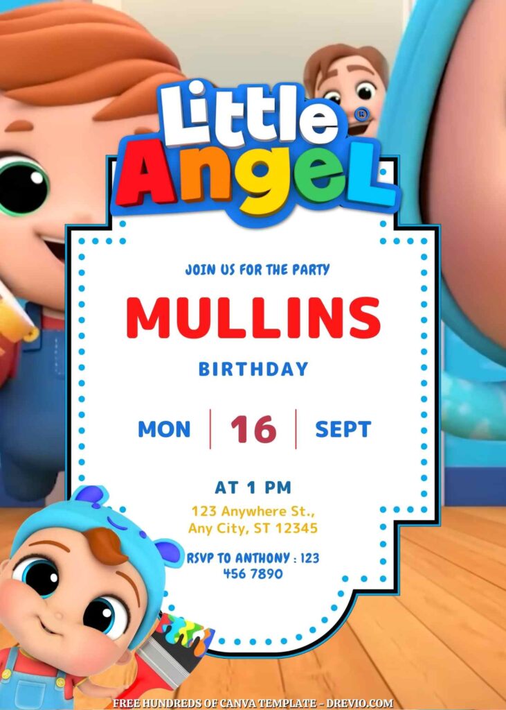 Free Little Angel Nursery Rhymes Birthday Invitation