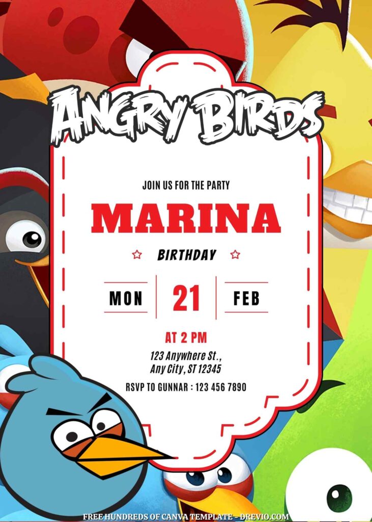 Free Angry Birds Birthday Invitations