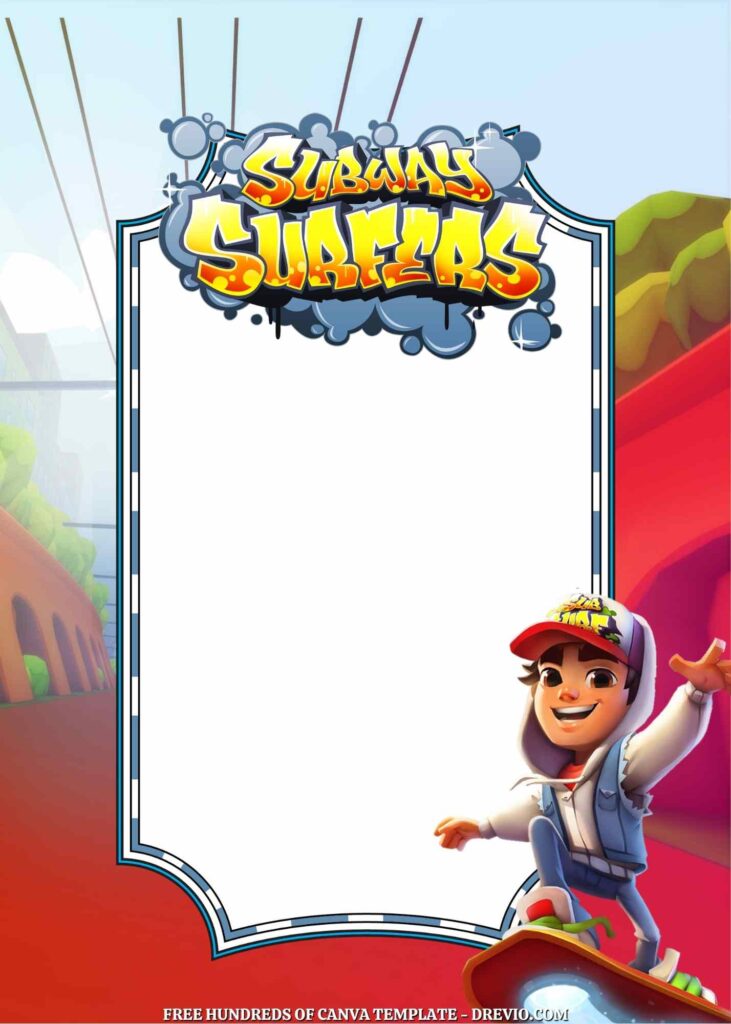 Invitation Template of 20+ Subway Surfers Canva Birthday Invitation Templates 1