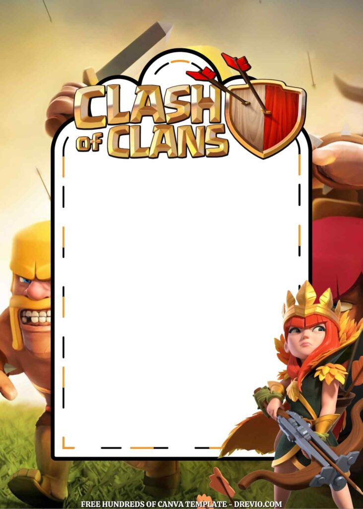 Invitation Template of 20+ Clash of Clans Canva Birthday Invitation Templates 1