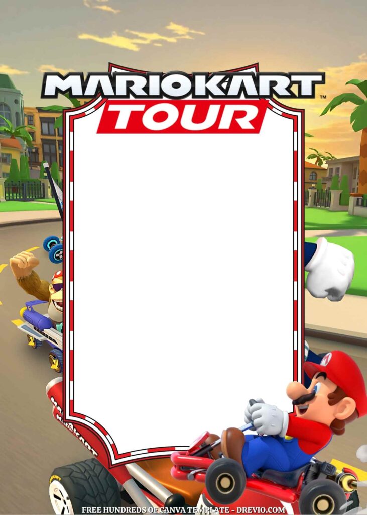 Invitation Template of 22+ Mario Kart Tour Canva Birthday Invitation Templates 1