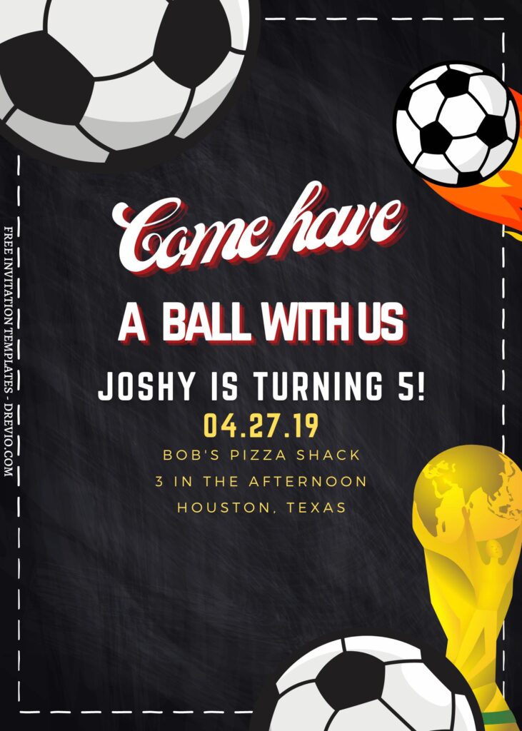 8+ Fun Soccer Themed Canva Birthday Invitation Templates with World Cup Trophy