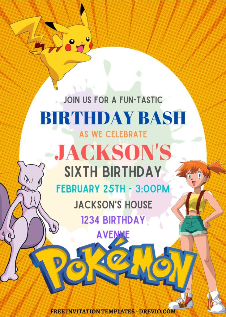 Invitation Template of 11+ Ultimate Pokemon Canva Birthday Invitation Templates 5