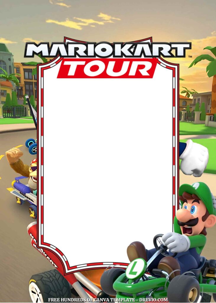 Invitation Template of 22+ Mario Kart Tour Canva Birthday Invitation Templates 12